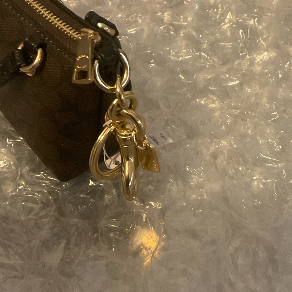 Coach Black and Brown Mini Bag with Gold Accents Bag charm NWTS - Picture 6 of 11